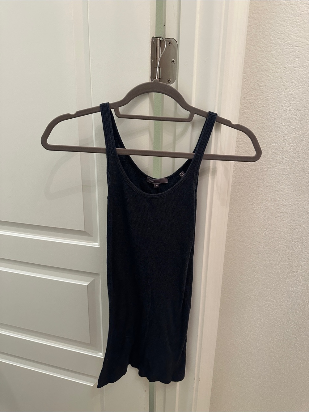 Vince Black Ribbed Tank Top